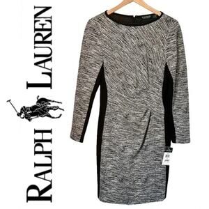 RALPH LAUREN NWT Elegant Cinch Waist Black & White Dress –  Size 8